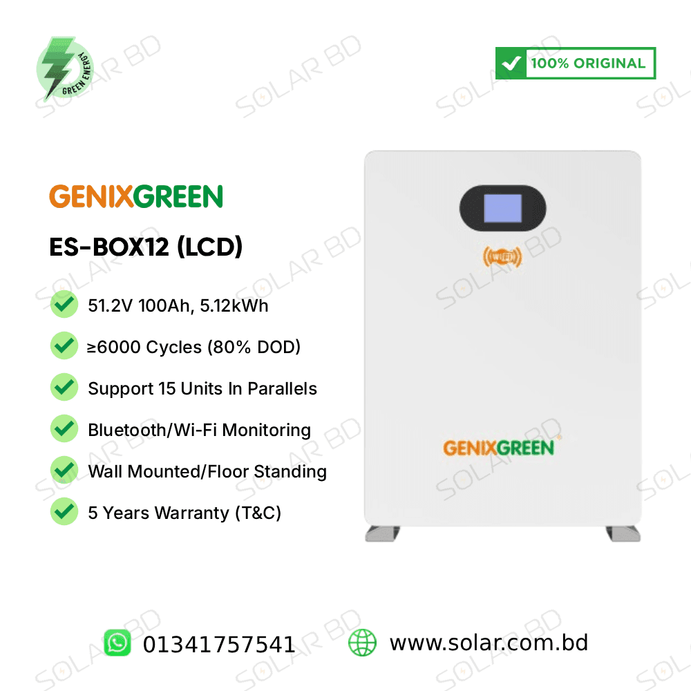 GENIXGREEN ES-BOX12 (LCD) 51.2V 100Ah 5.12kW LiFePO4 Battery