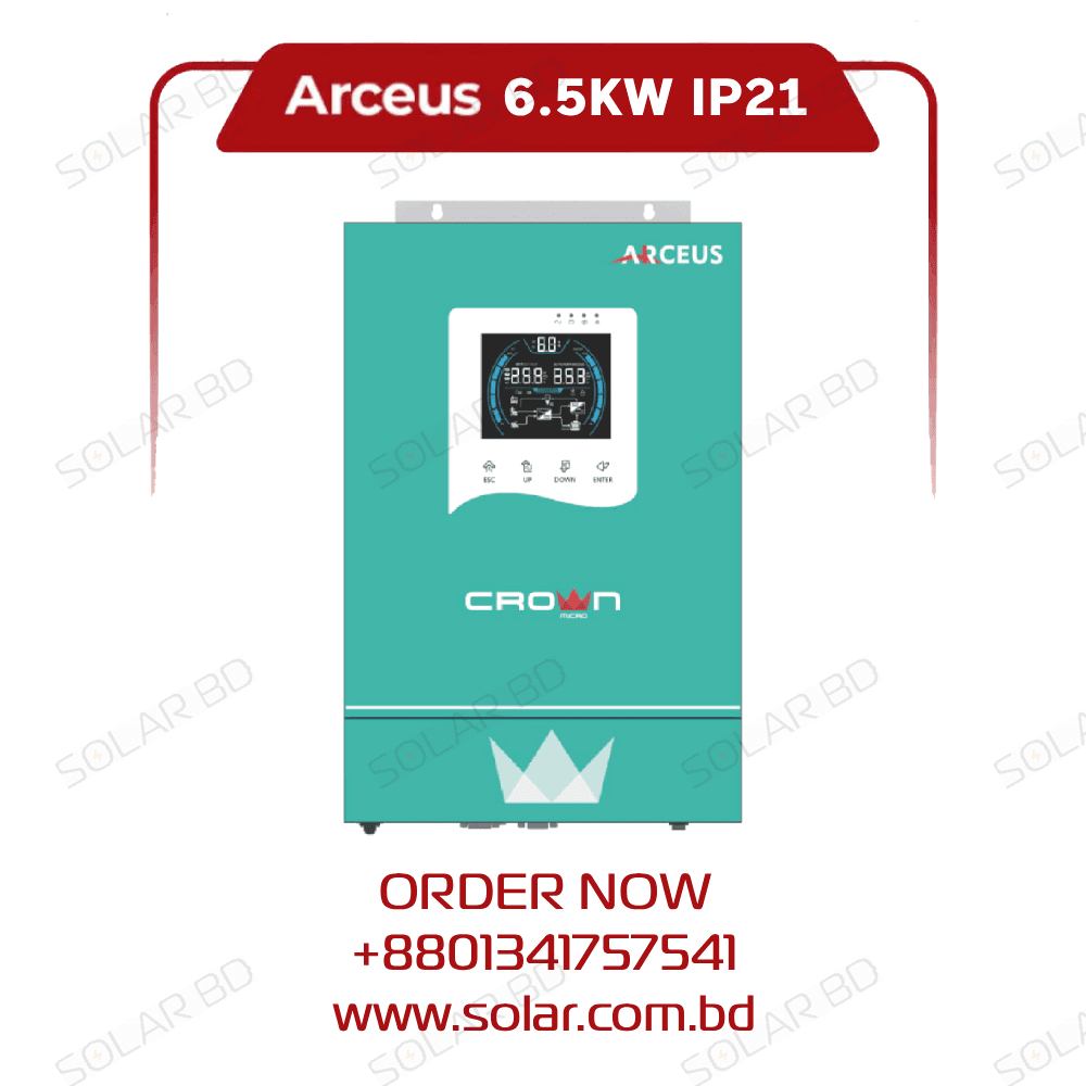 Crown Micro ARCEUS-6.5KW 48V PV-7800W MPPT Solar Inverter