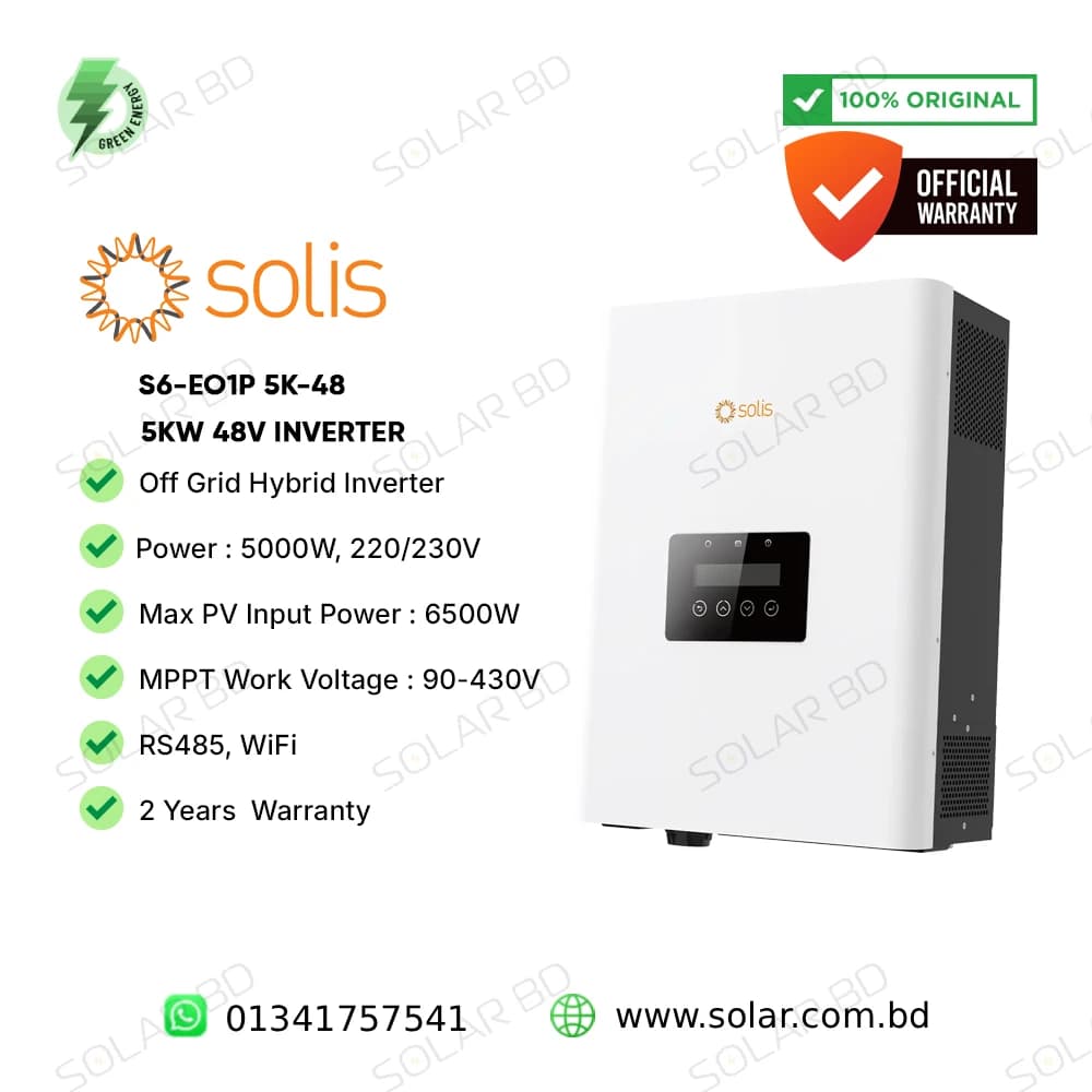 SOLIS S6-EO1P 5K-48 5kW Single Phase Off Grid Hybrid Inverter